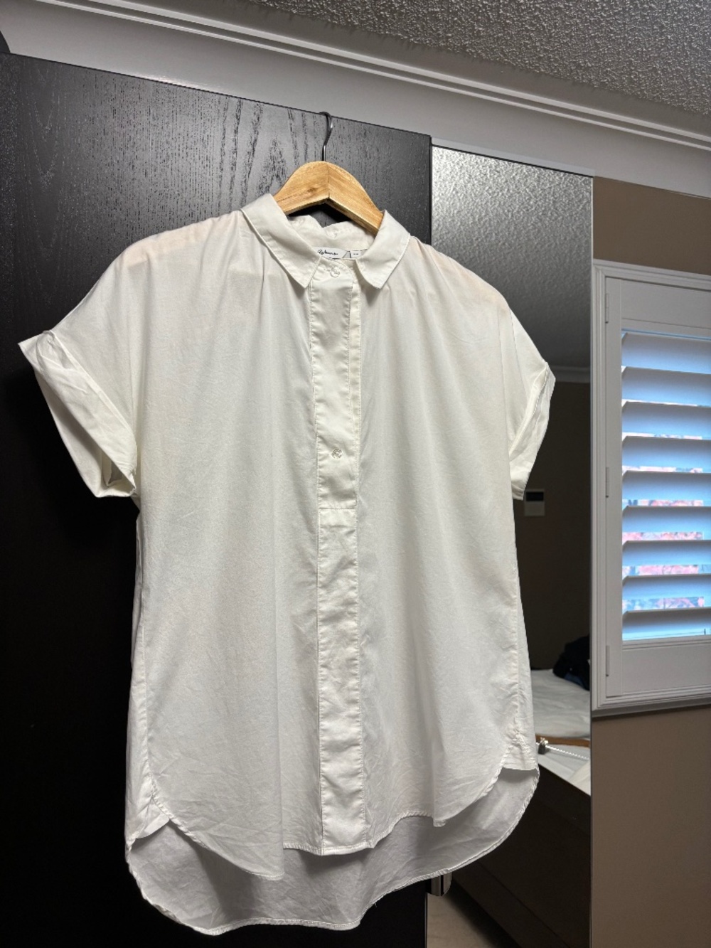 Reitmans White Oversized Button-Up Blouse | Size Medium